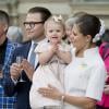 La princesse Victoria, le prince Daniel et la princesse Estelle à Stockholm pour le jubilé du roi Carl XVI Gustaf le 15 septembre 2013