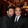 Exclusif - Cyril Hanouna et Nikos Aliagas lors de la soirée annuelle de la FIDH (Fédération Internationale des Droits de l'homme) et 65ème anniversaire de la Déclaration universelle des Droits de l'Homme à l'Hôtel de Ville de Paris le 10 décembre 2013.
