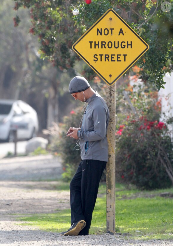 Exclusif - Matthew McConaughey fait du jogging à Malibu, le 3 janvier 2014.