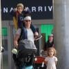 Exclusif - Matthew McConaughey en famille à l'aéroport de Los Angeles le 30 décembre 2013. Matthew McConaughey et sa femme Camila Alves rentrent de leur voyage au Brésil avec leurs enfants Levi, Vida et Livingston.