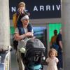 Exclusif - Matthew McConaughey en famille à l'aéroport de Los Angeles le 30 décembre 2013. Matthew McConaughey et sa femme Camila Alves rentrent de leur voyage au Brésil avec leurs enfants Levi, Vida et Livingston.
