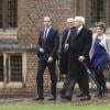 Le prince William, étudiant pour dix semaines en gestion agricole à l'Université de Cambridge, a fait son arrivée sur le campus et visité le collège St John le 7 janvier 2014.