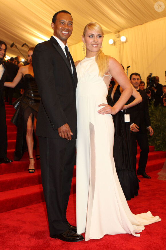 Lindsey Vonn et Tiger Woods à la soirée PUNK : Chaos to Couture lors du Costume Institute Gala au musée MET à New York, le 6 mai 2013