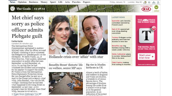 Julie Gayet - Hollande : La ''love story'' agite la presse étrangère