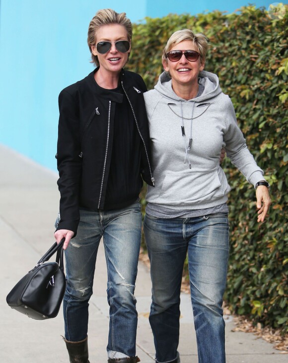 Ellen DeGeneres et Portia De Rossi à Los Angeles, le 15 novembre 2013.