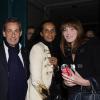 Exclusif : Carla Bruni-Sarkozy, Nicolas Sarkozy, Karine Silla et son mari Vincent Perez devant le théâtre Antoine le jeudi 9 janvier 2013. Ils ont été applaudir Géard Depardieu et Anouck Aimée dans la pièce Love Letters