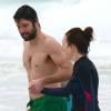 Exclusif - Julianne Moore, son mari Bart Freundlich se baignent lors de leurs vacances à Mexico, le 6 janvier 2014.