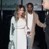 La star de télé réalité Kim Kardashian et son fiançé Kanye West ont partagé un dîner romantique à Los Angeles le 12 janvier 2014.