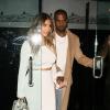 Kim Kardashian et son fiançé Kanye West ont partagé un dîner romantique à Los Angeles le 12 janvier 2014.