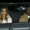 Moment romantique et gourmand pour Kim Kardashian et son fiançé Kanye West qui ont partagé un repas à Mr Chow à Los Angeles le 12 janvier 2014.