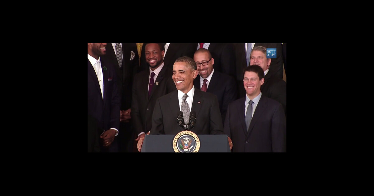 Barack Obama chambreur et ironique : Le Heat de LeBron James à l ...
