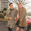 Kate Moss va déjeuner, le jour des ses 40 ans, avec son mari Jamie Hince à Londres, le 16 janvier 2014.