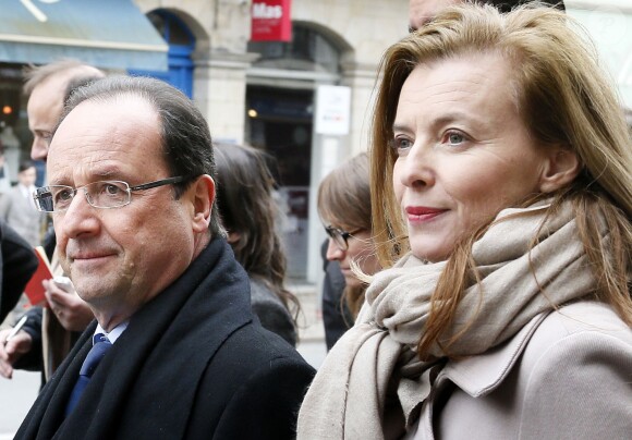 Valérie Trierweiler et François Hollande à Tulle, le 6 avril 2013. 