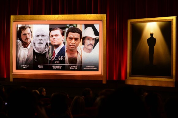 Les 5 acteurs nommés à l'Oscar du meilleur acteur à Beverly Hills, Los Angeles, le 16 janvier 2014.