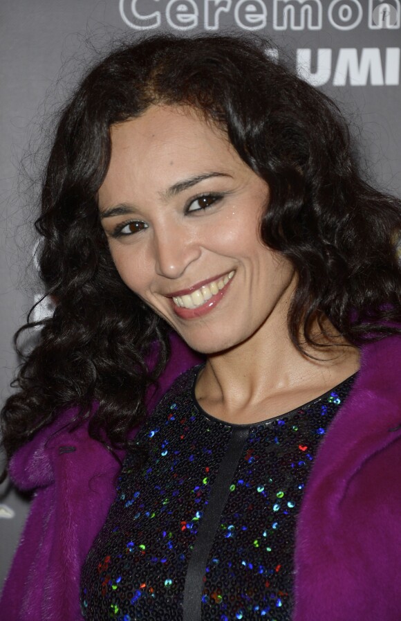 Aida Touihri lors de la 19e cérémonie des Prix Lumières à l'Espace Pierre Cardin, Paris, le 20 janvier 2014.