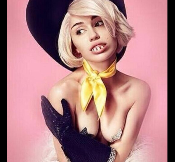 Miley Cyrus a publié un visuel très bizarre pour annoncer son concert sur MTV, le 29 janvier 2014.