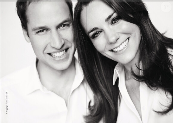 Le prince William et Kate Middleton, portrait par Mario Testino pour le programme de leur mariage le 29 avril 2011