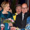 Le prince Albert II de Monaco et la princesse Charlene au soir de la représentation du 21 janvier 2014 au 38e Festival International du Cirque de Monte-Carlo, marquée par la remise des prix du Festival, les Clowns d'or, d'argent et de bronze.