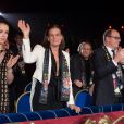  Pauline Ducruet, sa mère la princesse Stéphanie de Monaco, le prince Albert et la princesse Charlene dans la loge d'honneur le 21 janvier 2014 au 38e Festival International du Cirque de Monte-Carlo, marquée par la remise des prix du Festival, les Clowns d'or, d'argent et de bronze. 