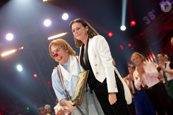 La princesse Stéphanie de Monaco lors de la remise des Clowns d'or, d'argent et de bronze le 21 janvier 2014 au 38e Festival International du Cirque de Monte-Carlo
