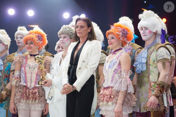 La princesse Stéphanie de Monaco lors de la remise des Clowns d'or, d'argent et de bronze le 21 janvier 2014 au 38e Festival International du Cirque de Monte-Carlo