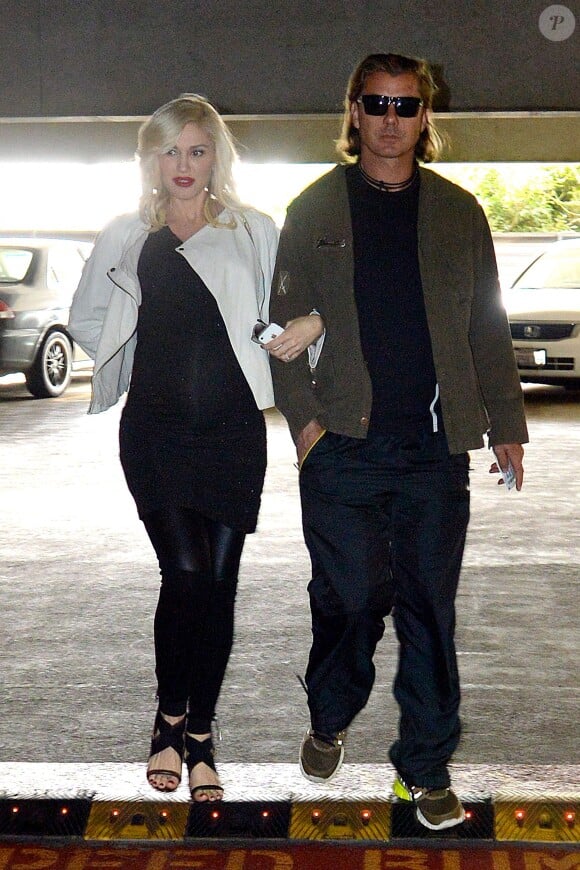 Gwen Stefani, très enceinte, et son mari Gavin Rossdale se rendent dans un cabinet médical pour une consultation. Los Angeles, le 21 janvier 2014.