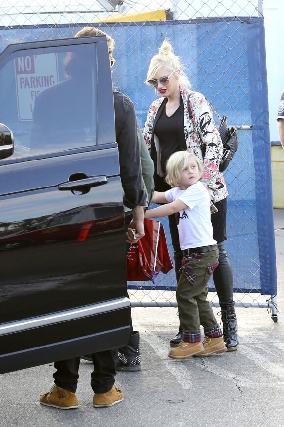 Gwen Stefani, enceinte, s'est rendue avec son mari Gavin Rossdale et leurs fils Kingston et Zuma à Santa Monica pour regarder le spectacle TOTEM du Cirque du Soleil. Le 19 janvier 2014.