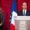 François Hollande et Valérie Trierweiler lors de la cérémonie de La Médaille de la Famille Française au palais de l'Elysée à Paris, le 30 novembre 2013