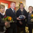 Olivier Loustau, réalisateur du film "La Fille du patron", film produit par Julie Gayet (qui n'est finalement n'est pas venue) a l'occasion de l'inauguration des nouveaux locaux du club de rugby à XV de Roanne, le 23 janvier 2013