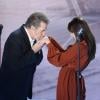 Eddy Mitchell et Nolwenn Leroy lors de l'enregistrement de l'émission Vivement dimanche le 22 janvier 2014 à Paris (diffusion sur France 2 le 26 janvier)