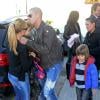 Victor Valdes, sa femme Yolanda Cardona et leurs enfants Kai et Dylan à l'anniversaire de Milan, le bébé de la chanteuse Shakira et de Gerard Piqué, à Barcelone le 23 janvier 2014