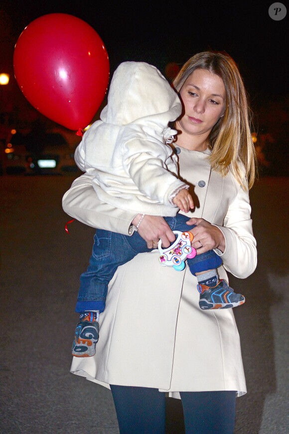 Pedro Rodriguez "Pedrito", sa compagne Carol Martin et leur fils Bryan Rodriguez à l'anniversaire de Milan, le bébé de la chanteuse Shakira et de Gerard Piqué, à Barcelone le 23 janvier 2014