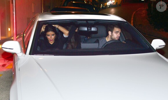 Cesc Fabregas et sa compagne Daniella Semaan à l'anniversaire de Milan, le bébé de la chanteuse Shakira et de Gerard Piqué, à Barcelone le 23 janvier 2014