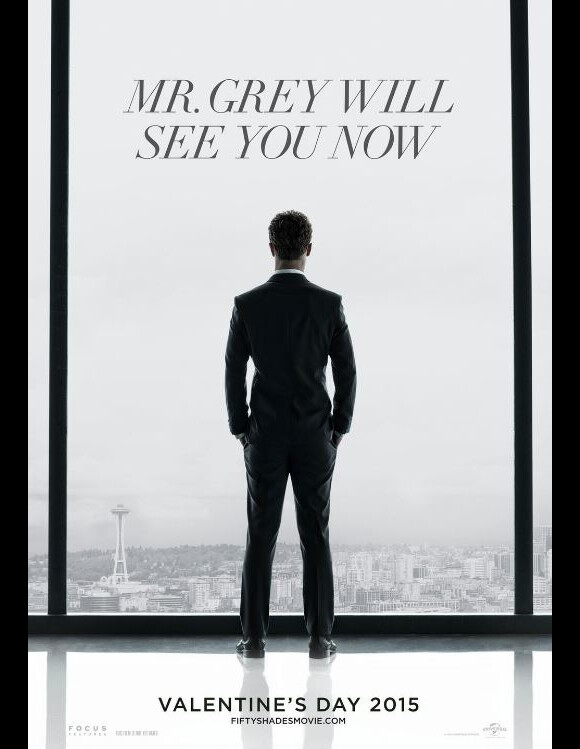 Première affiche de Fifty shades of Grey, avec Jamie Dornan.