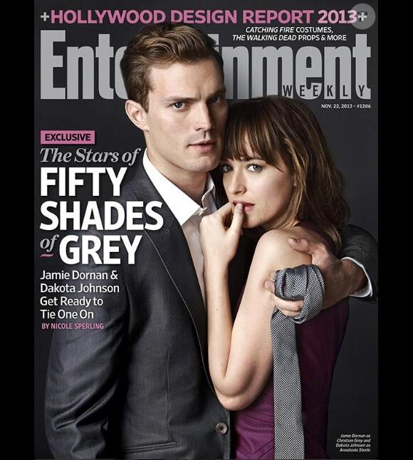 Le magazine Entertainment Weekly du 22 novembre 2013 avec les héros de Fifty Shades en couverture, incarnés par Dakota Johnson et Jamie Dornan.