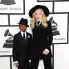 Madonna et son fils David Banda arrivent à le 56e cérémonie des Grammy Awards, à Los Angeles le 26 janvier 2014.