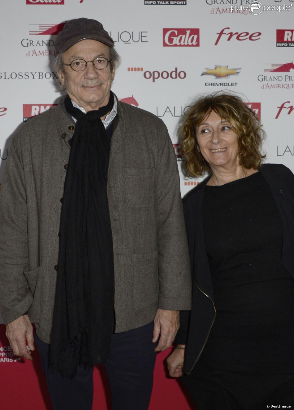 Patrick Chesnais et sa femme Josiane Stoleru lors du 93e Grand Prix d&#039;Amérique à l&#039;Hippodrome de Vincennes, le 26 janvier 2014
