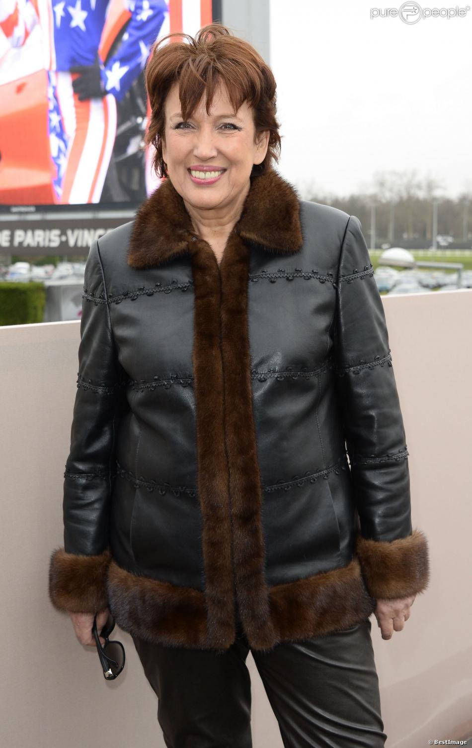 Roselyne Bachelot lors du 93e Grand Prix d&#039;Amérique à l&#039;Hippodrome de Vincennes, le 26 janvier 2014
