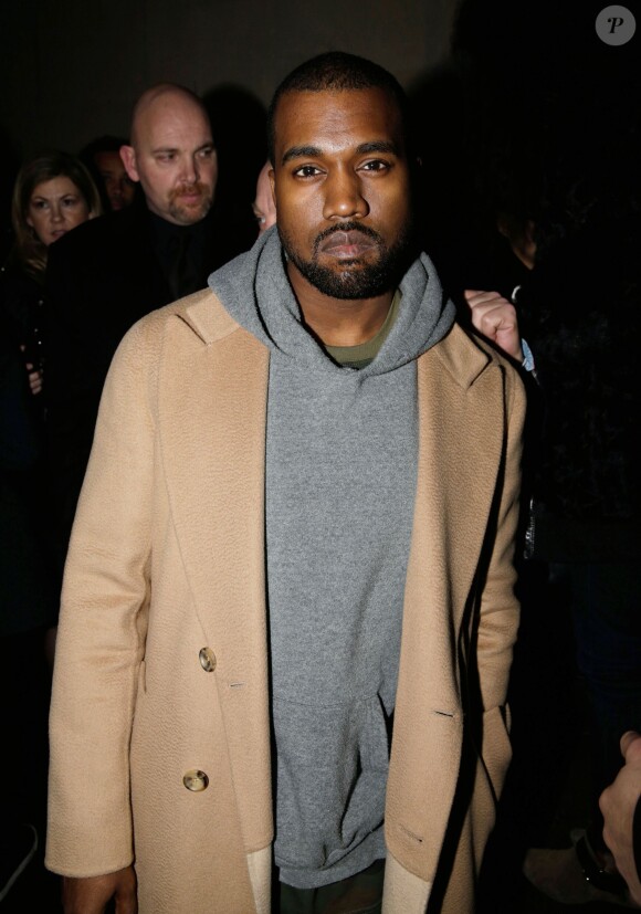 Kanye West lors du défilé Y-3 à Paris le 19 janvier 2014.