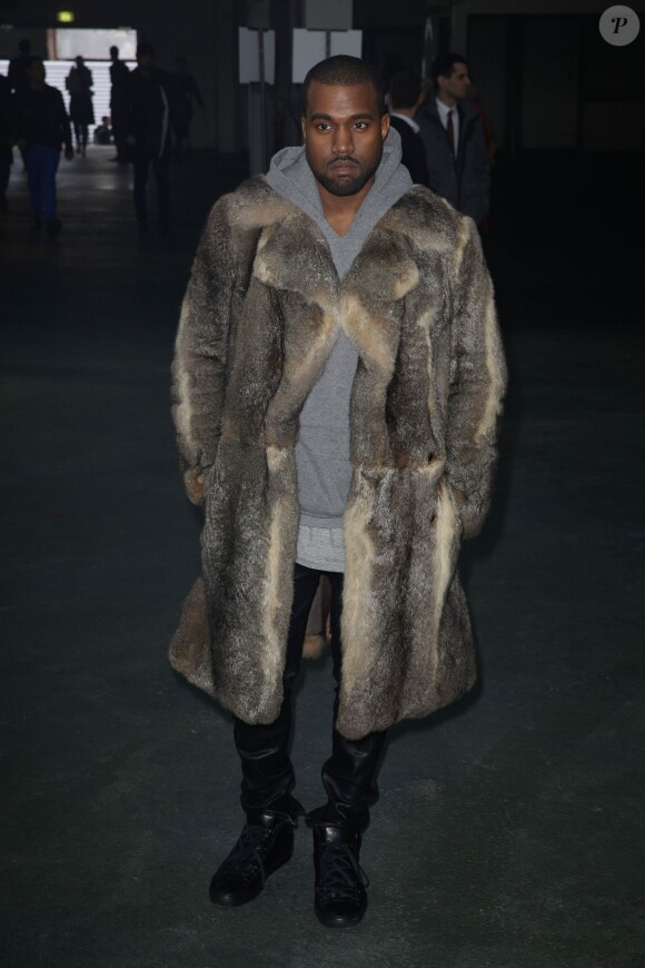 Kanye West lors du défilé Givenchy à Paris, le 17 janvier 2014.