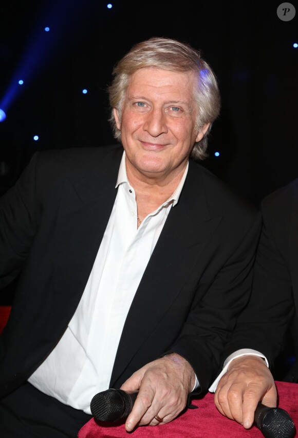 Patrick Sébastien inaugure son double de cire au Musée Grévin à Paris le 29 janvier 2014.