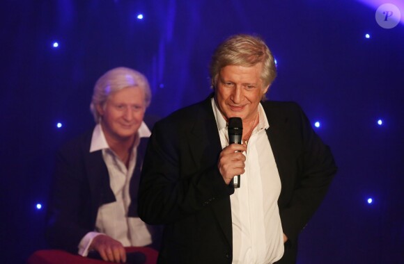 Patrick Sébastien inaugure son double de cire au Musée Grévin à Paris le 29 janvier 2014.