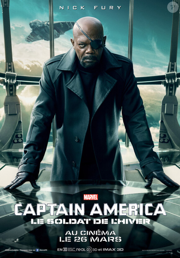 Affiche personnage Captain America : Le Soldat de l'Hiver avec Samuel L. Jackson.