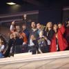 Michael Douglas, Catherine Zeta-Jones et leurs enfants lors du 48e Super Bowl entre les Broncos de Denver et les Seahawks de Seattle, le 2 février 2013 au Metlife Stadium de New York à East Rutherford, dans le New Jersey