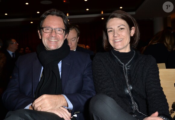 Frédéric Lefebvre et Chantal Jouanno lors de la conférence de presse de la 24e édition du Rallye Aïcha des Gazelles à l'UNESCO à Paris, le 4 février 2014