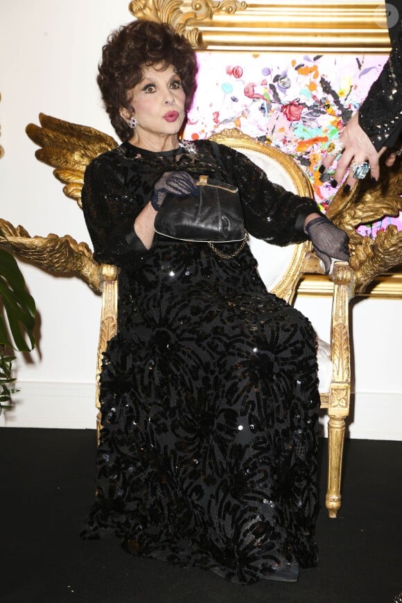 La belle Gina Lollobrigida (86 ans) fête ses 20 ans d'amitié avec le créateur Harald Glööckler à Berlin en Allemagne le 4 février 2014