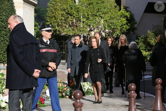 La famille Pastor aux obsèques de Michel Pastor en l'église Saint-Charles à Monaco le 6 février 2014.