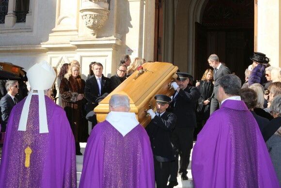 Catherine Pastor aux obsèques de Michel Pastor en l'église Saint-Charles à Monaco le 6 février 2014.