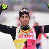 Martin Fourcade après sa victoire sur le 15 km départ en ligne lors de la Coupe du monde à la DKB ski arena de Oberhof, le 5 janvier 2014