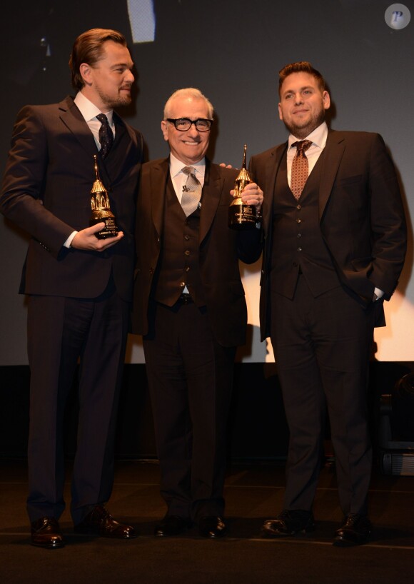 Leonardo DiCaprio, Martin Scorsese, Jonah Hill à Santa Barbara le 6 février 2014.